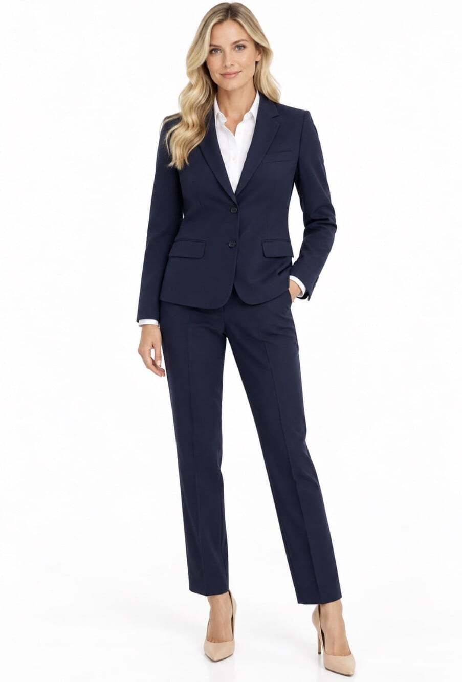 Brooks Brothers Red Fleece Women’s Wool 2Piece Jacket Pant Navy Jacket 6/Pant 4